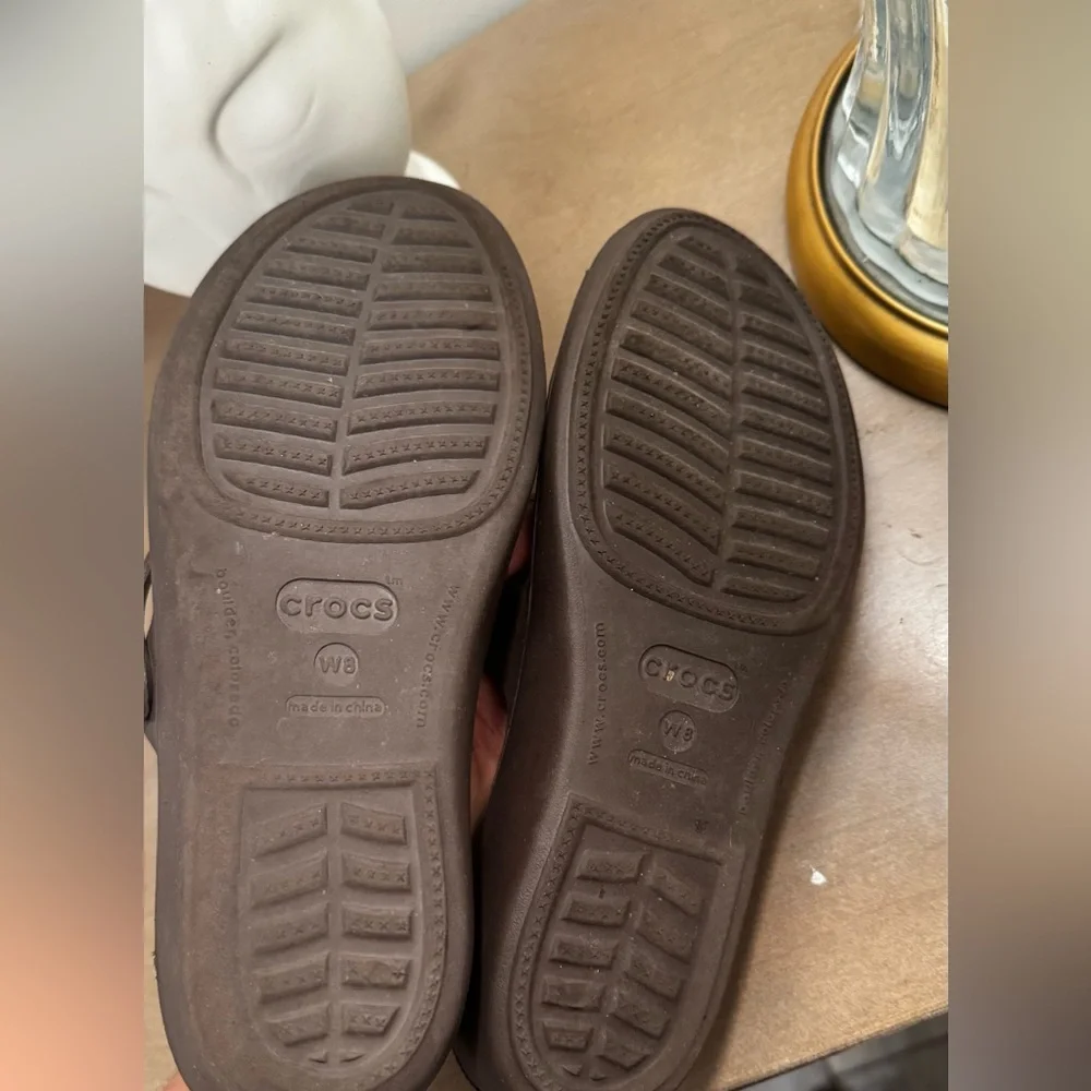 CROCS Dark Brown Slide Sandals - Picture 5 of 9